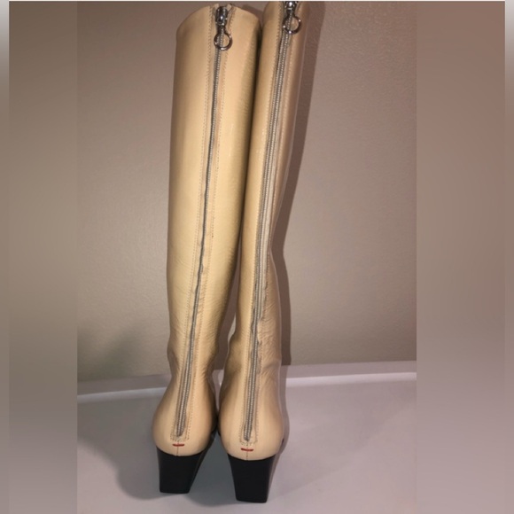 Aeyde Harper Biege Patent Leather knee Boots 40=9 - Picture 3 of 6